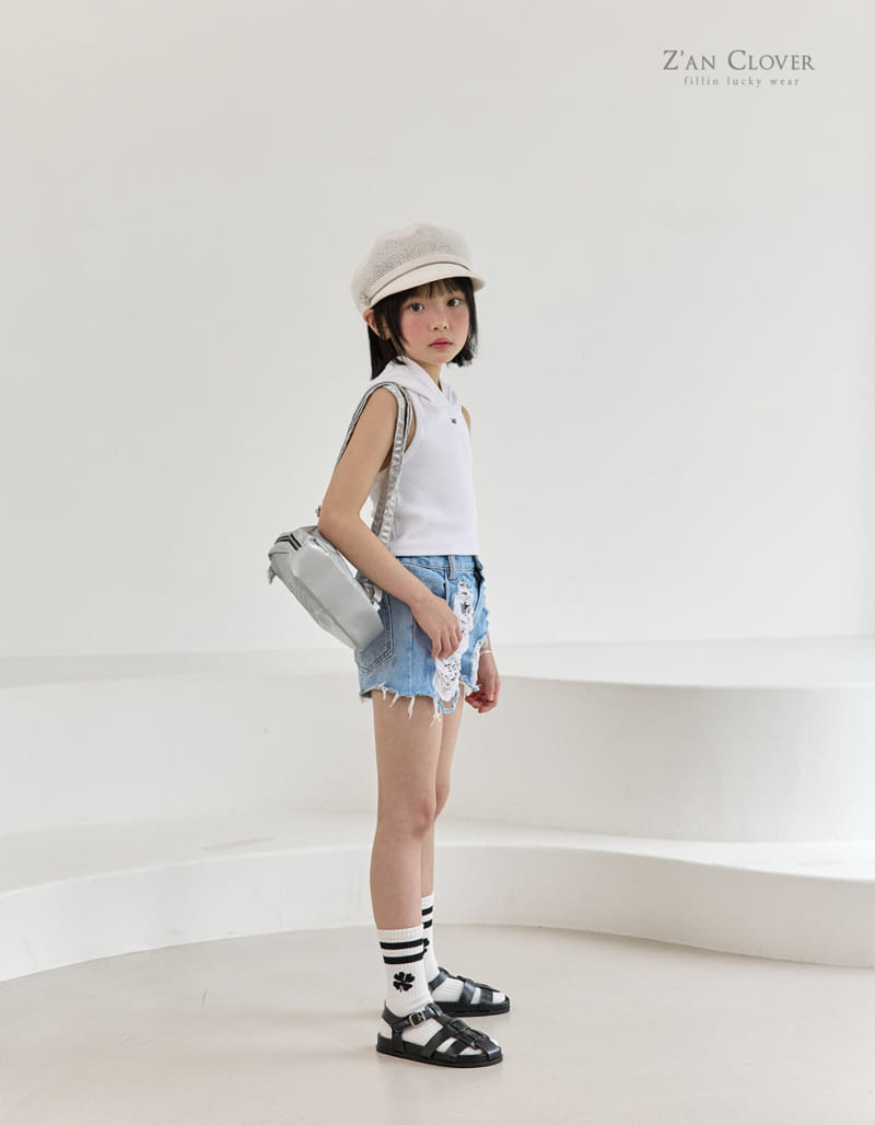 Zan Clover - Korean Children Fashion - #toddlerclothing - Hoody Tank Top - 5