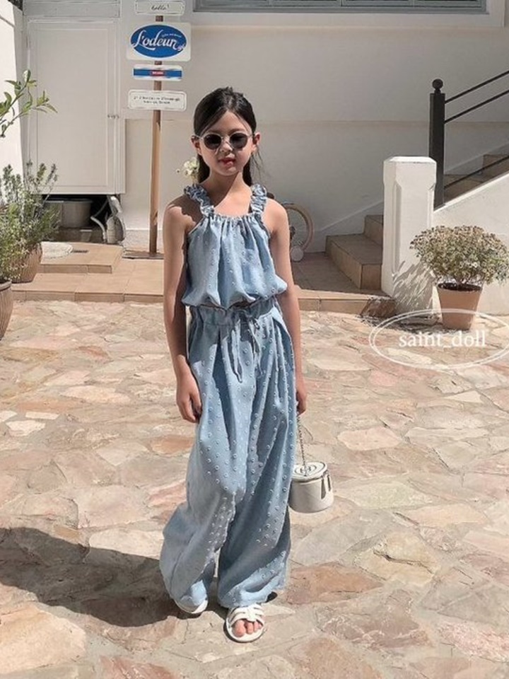 Denim Wrinkle Wide Pants