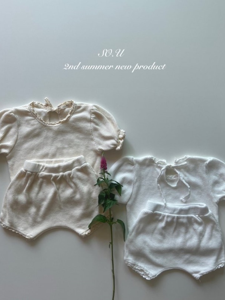 Waffle Bloomers Top Bottom Set