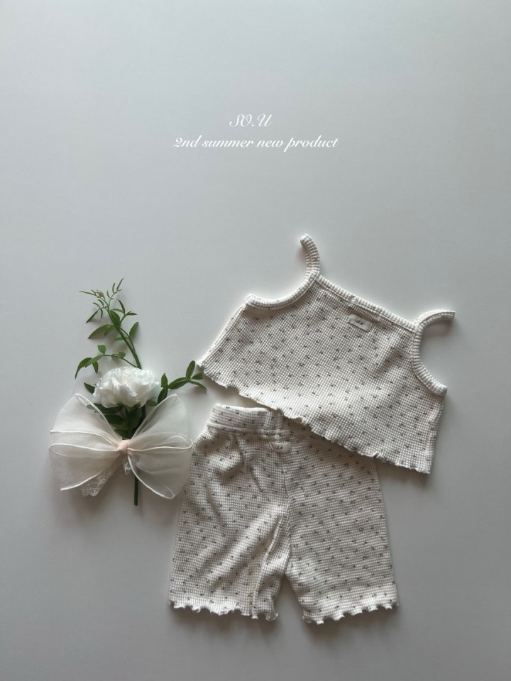 Waffle Bustier Top Bottom Set