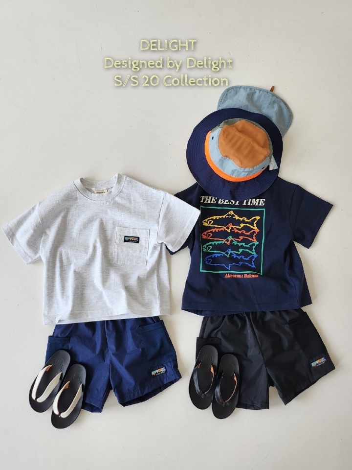 Pocket Color Fish Box Tee With Mom