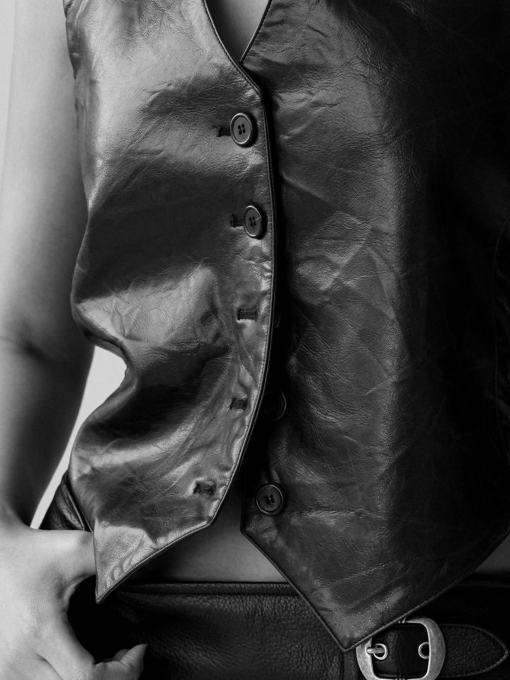 Vegan Washed L Button Down Vest