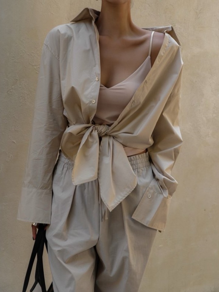 Maxi knot Detail C Button Down Blouse