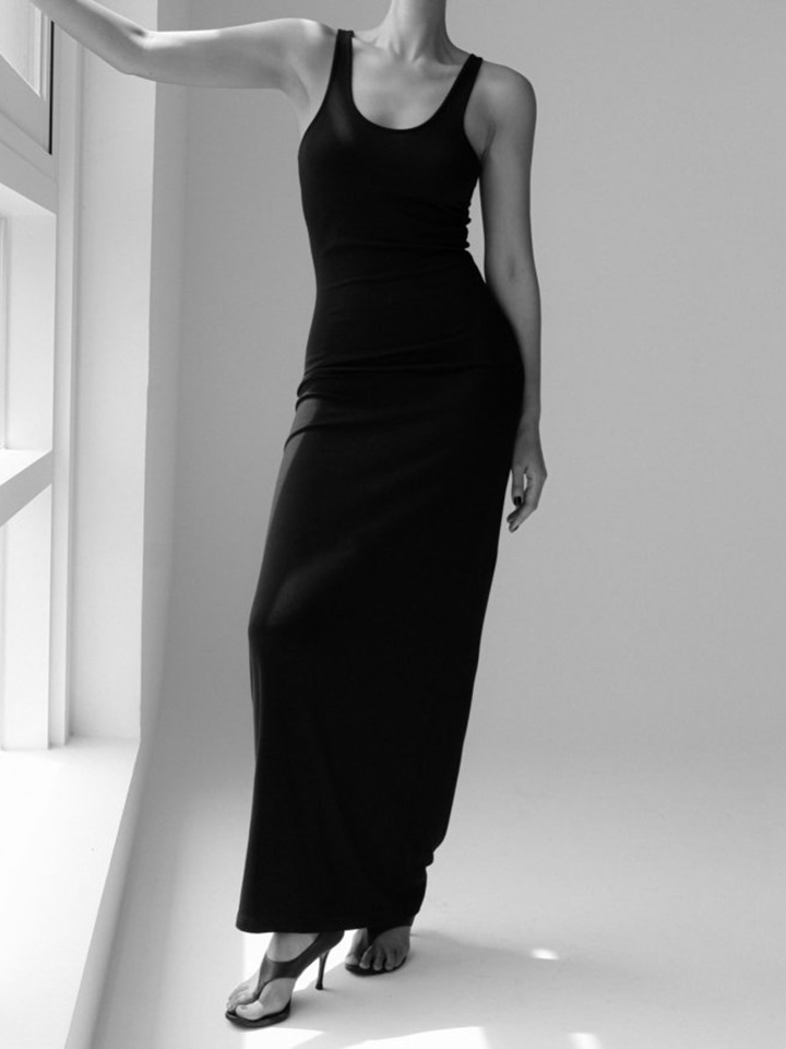 Sleeveless Tank Tight Fit Maxi One-Piece