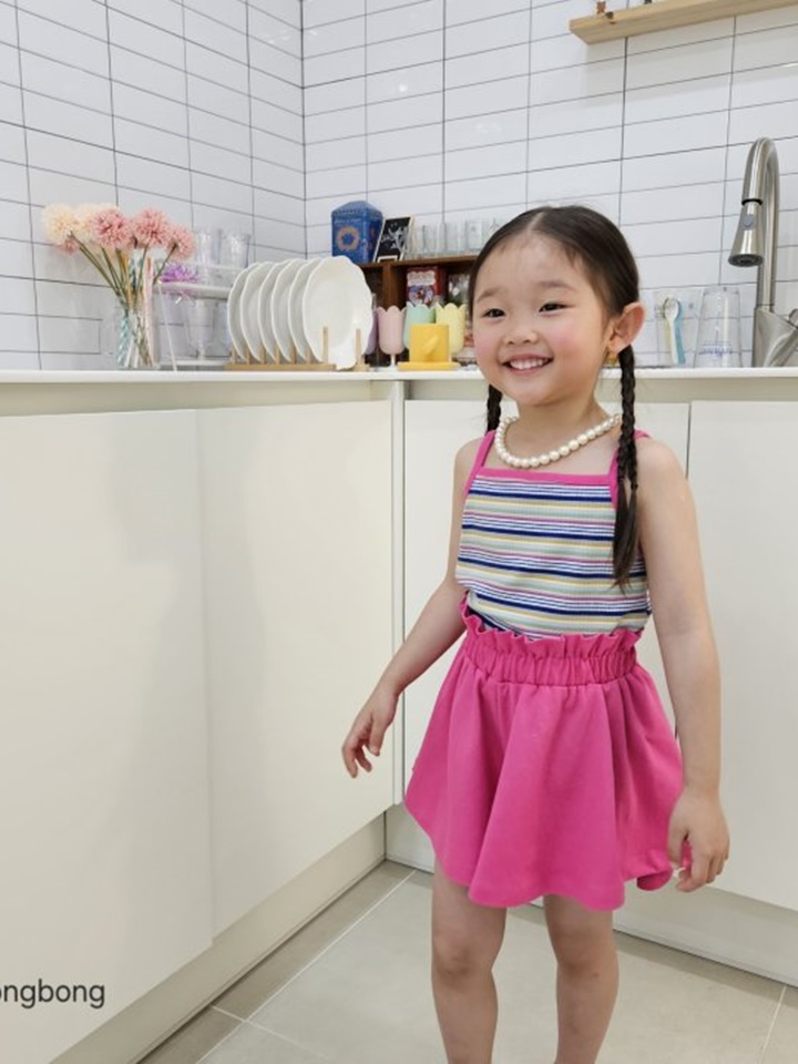 Color String Sleeveless Top Bottom Set