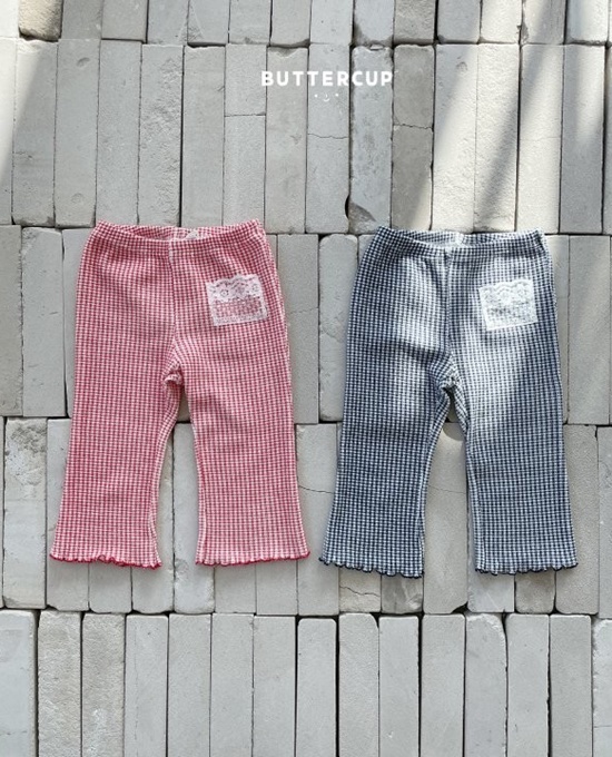 Lace Pocket Check Pants