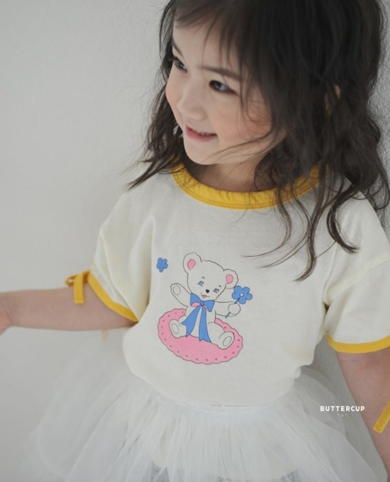 Bear Ribbon Sleeve Tee
