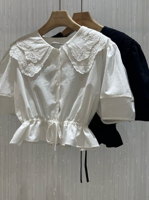 H Collar Lace Blouse