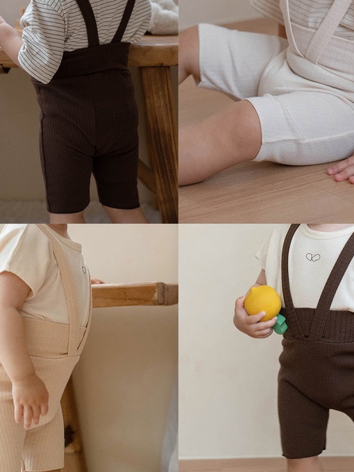 Baby Stretchy Dungarees Short Leggings