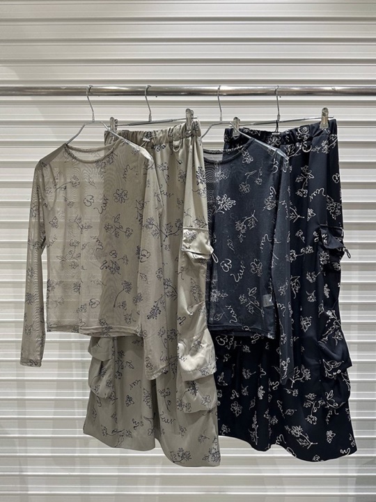 Floral Tuck Skirt