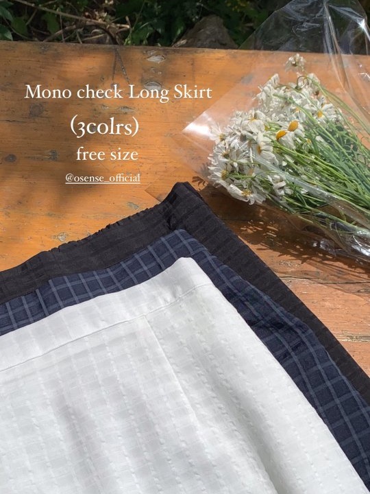 Mono Check Long Skirt