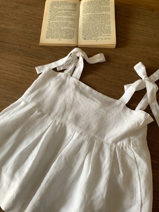 Linen Pintuck Bustier Blouse