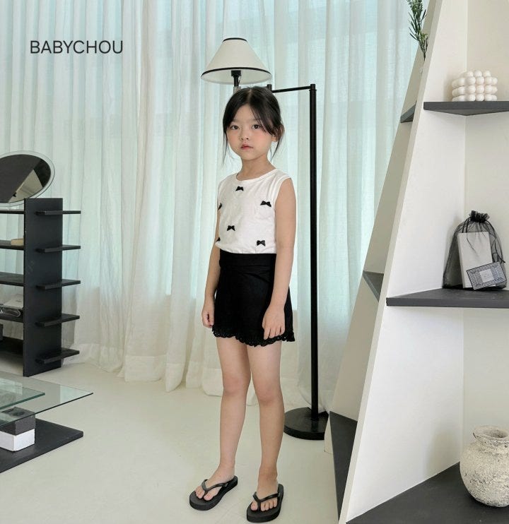 Babychou - Korean Children Fashion - #fashionkids - Shu Ribbon Sleeveless Tee - 4