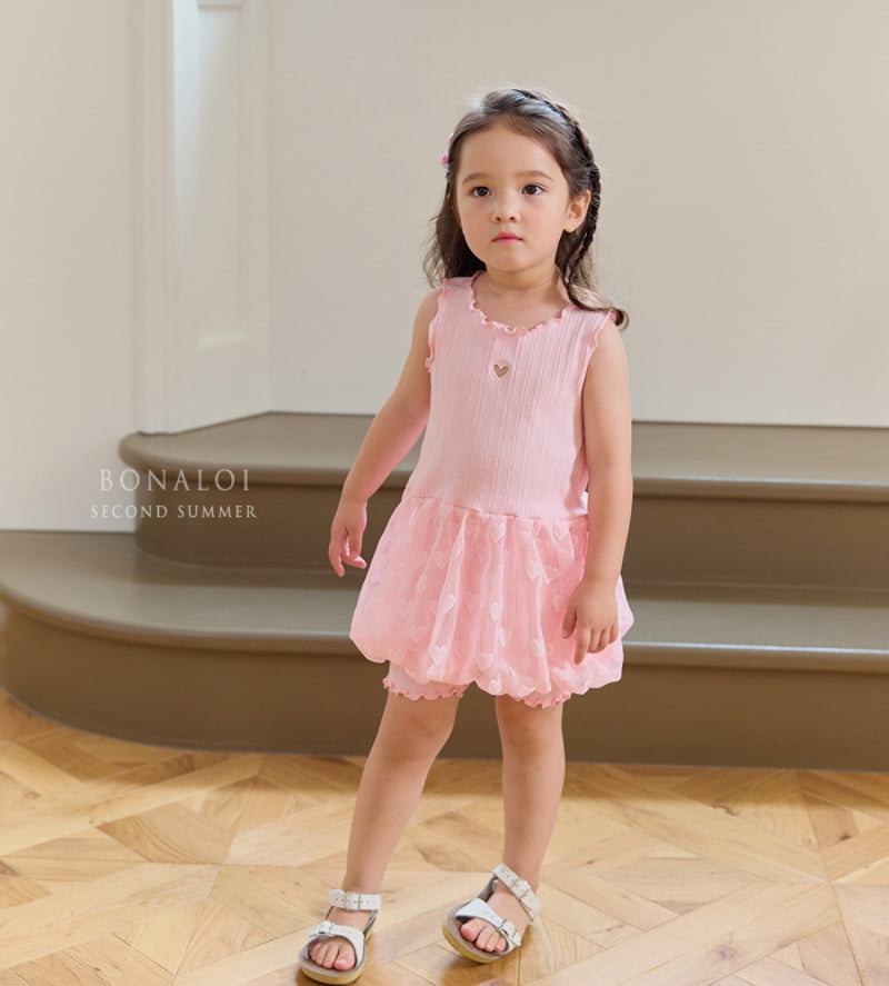 Bonaloi - Korean Children Fashion - #prettylittlegirls - Heart Volume Mini One-piece - 6