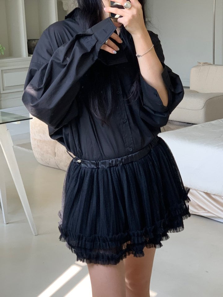 Bricklane - Korean Women Fashion - #romanticstyle - Layer Dot Skirt - 4