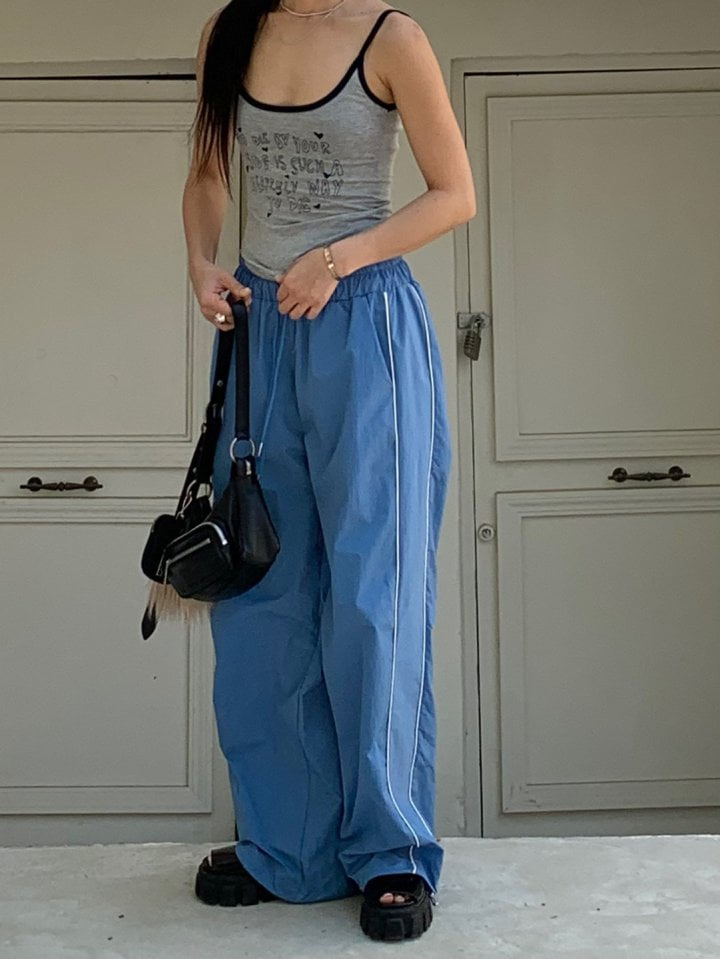 Bricklane - Korean Women Fashion - #womensfashion - Piping Stripe Pants - 3