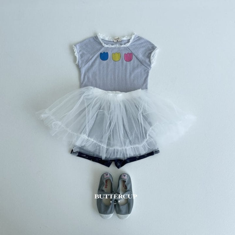 Buttercup - Korean Children Fashion - #stylishchildhood - Tulip Eyelet Tee - 12