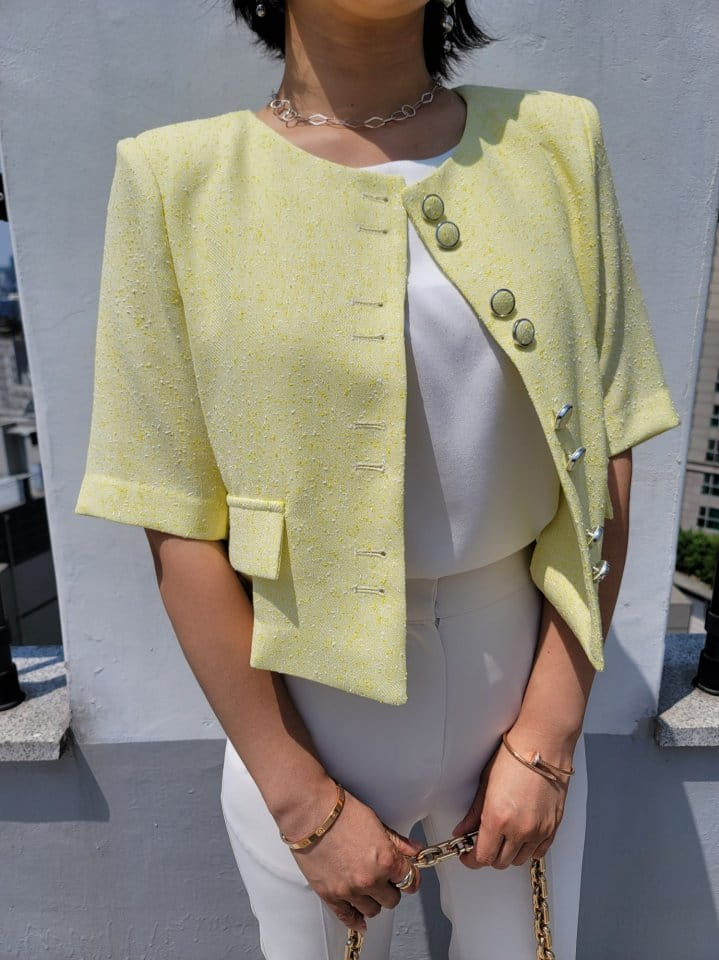 Gratia - Korean Women Fashion - #womensfashion - Blossom Tweed Jacket - 11
