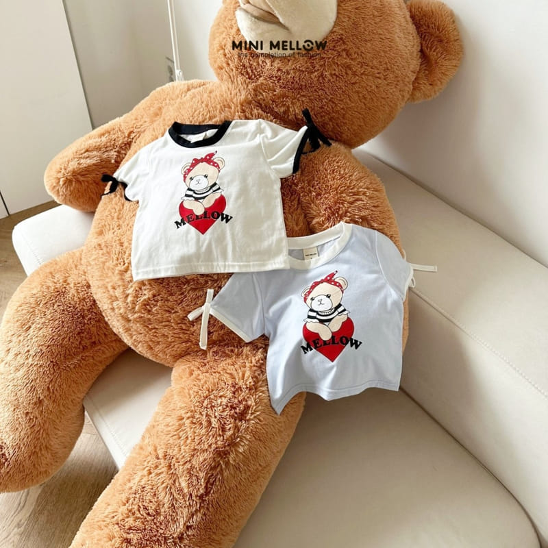 Mini mellow - Korean Children Fashion - #magicofchildhood - Bear Ribbon Tee - 6