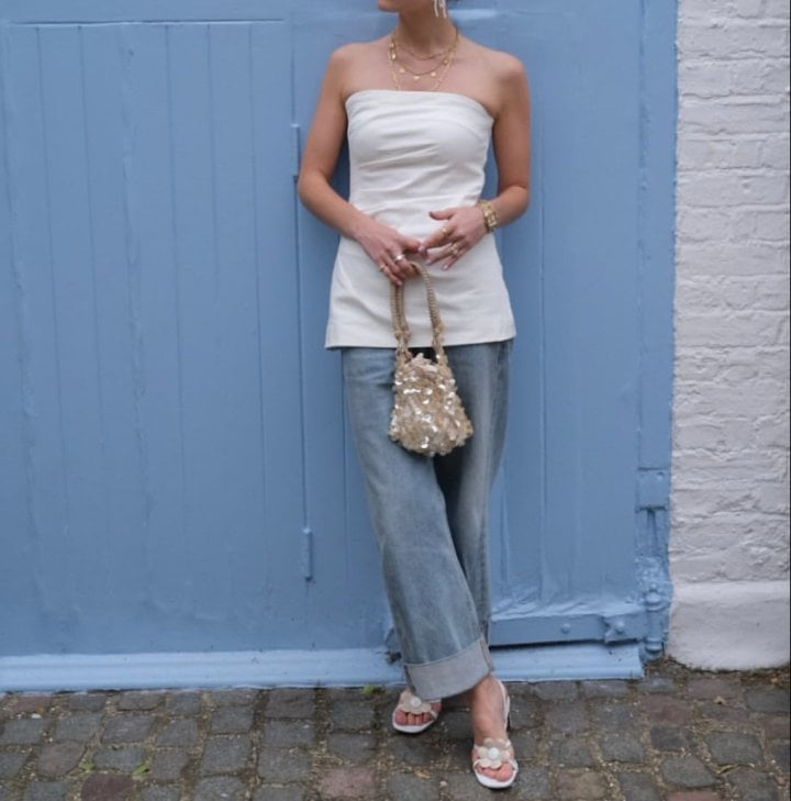Moani - Korean Women Fashion - #momslook - Ayla Roll Up Wide Denim - 9