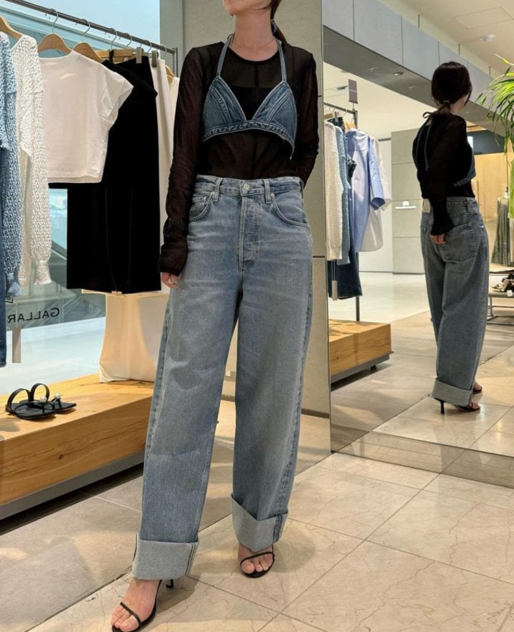 Moani - Korean Women Fashion - #womensfashion - Ayla Roll Up Wide Denim - 6