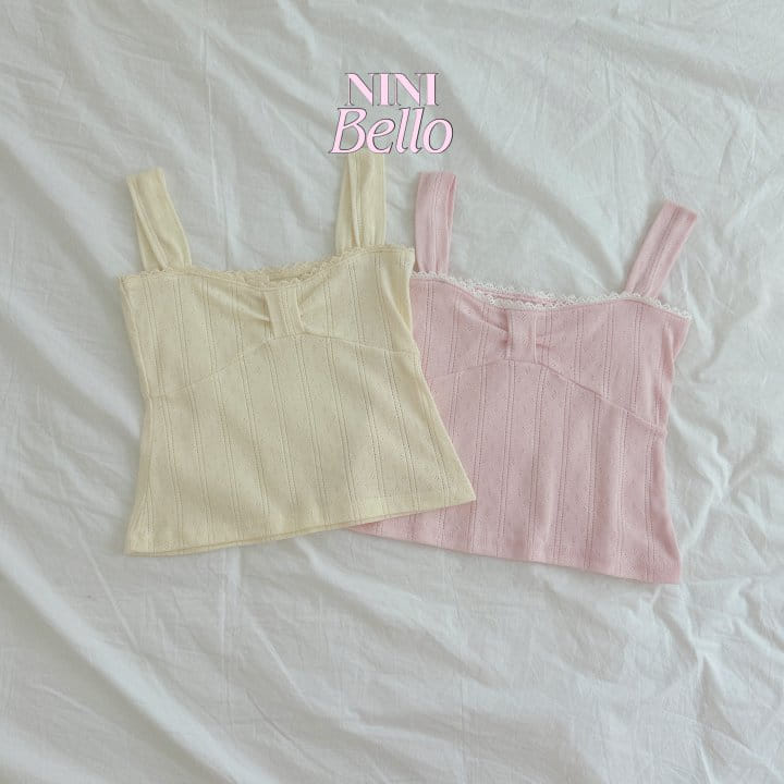 Ninibello - Korean Children Fashion - #prettylittlegirls - Eyelet Ribbon Sleeveless Blouse