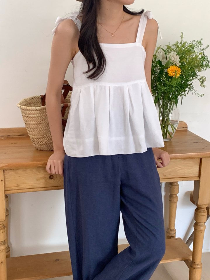 Osense - Korean Women Fashion - #momslook - Linen Pintuck Bustier Blouse - 9