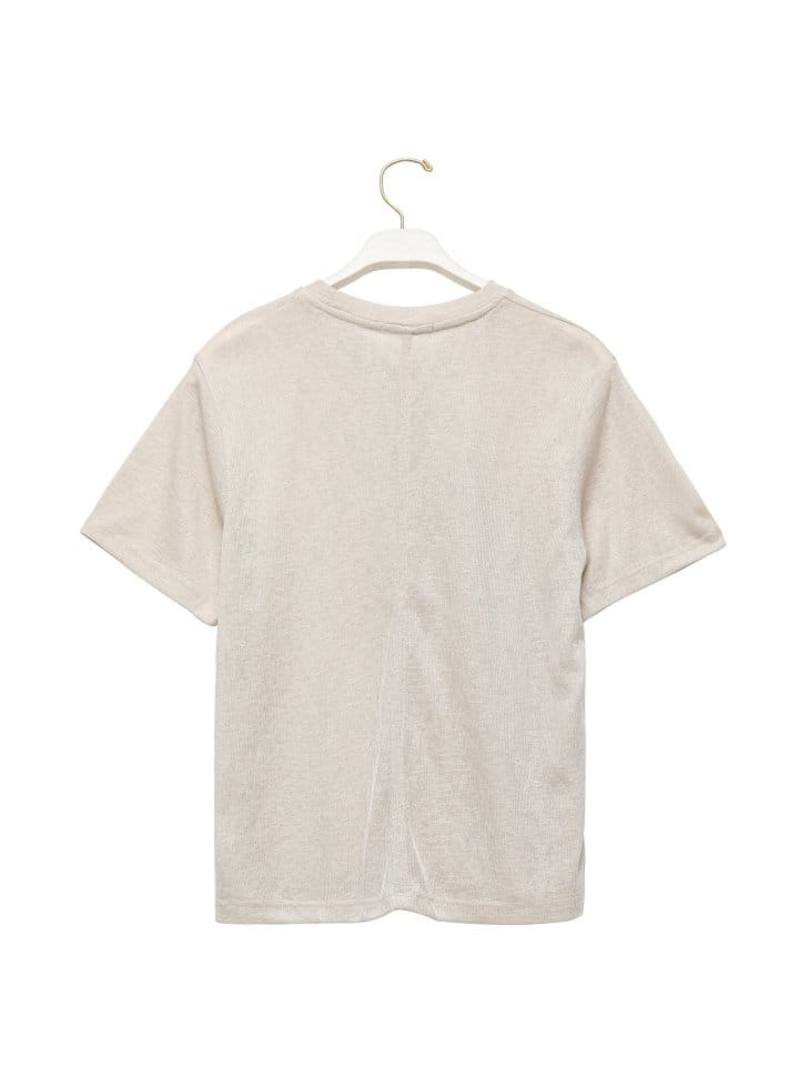 Paper Moon - Korean Women Fashion - #momslook - Knit Texture Loose Fit T Shirt - 10