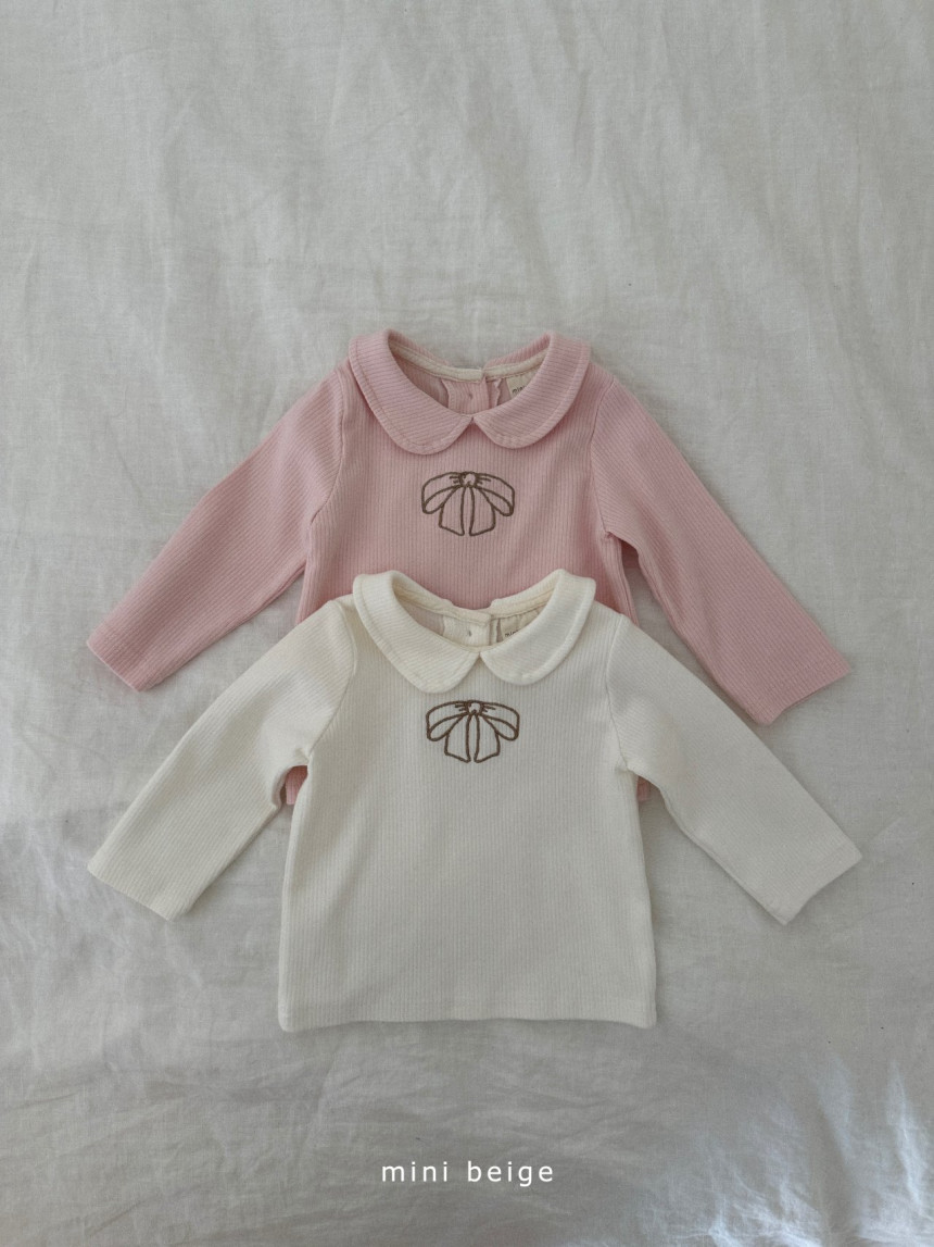 Ribbon Rib Collar Tee