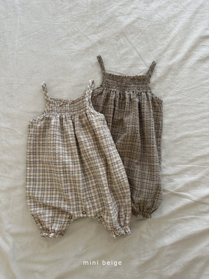 Smocked Check Bodysuit