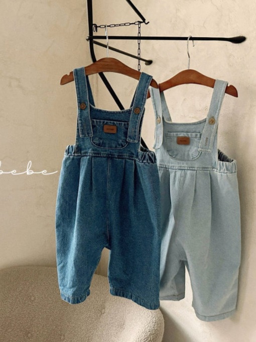 Pumpkin Denim Suspender Pants