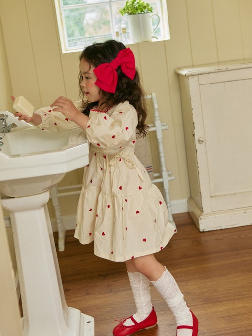 Heart Embroidery One-piece