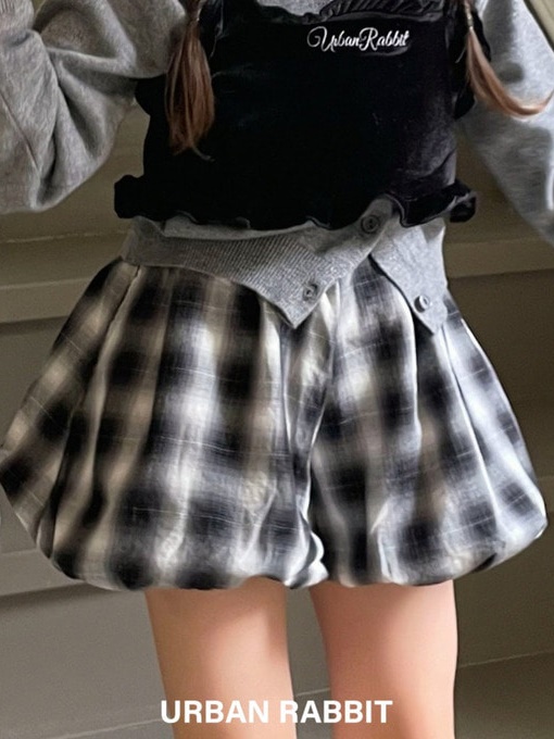 Check Balloon Half Pants