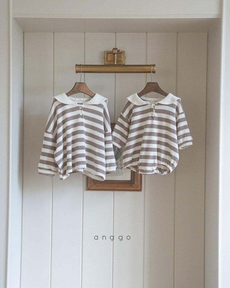 Anggo - Korean Baby Fashion - #smilingbaby - Kitkat Collar Romper - 6