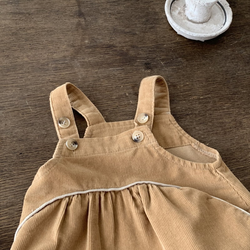 Bebe Holic - Korean Baby Fashion - #babygirlfashion - Colored Piping Suspender Bodysuit - 12