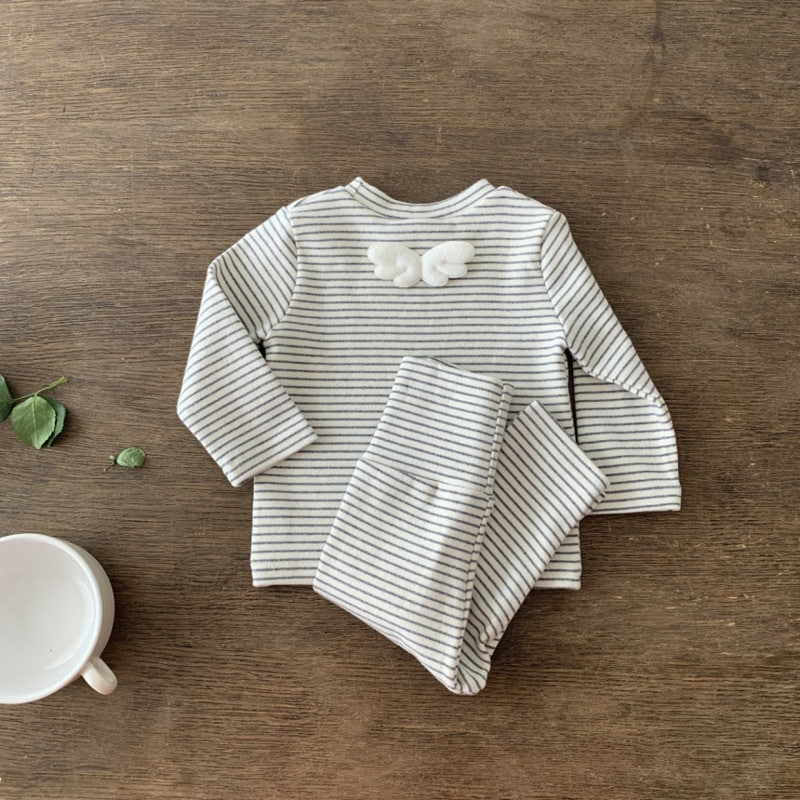 Bebe Holic - Korean Baby Fashion - #onlinebabyboutique - Angel Stripe Set - 7
