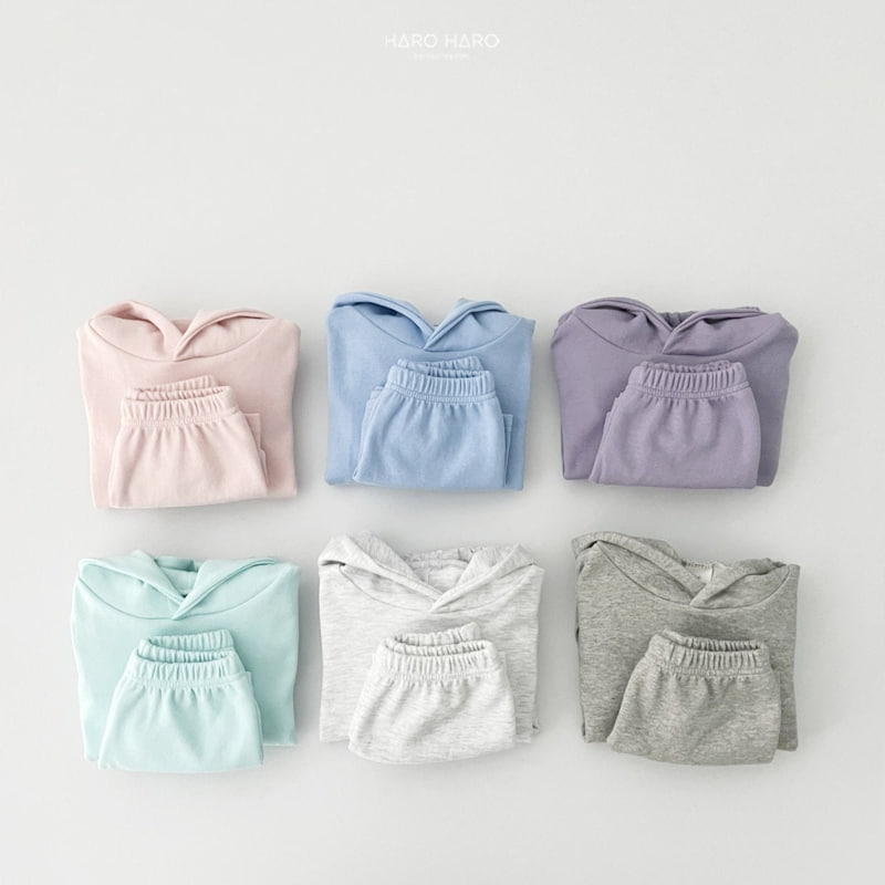 Haro Haro - Korean Children Fashion - #toddlerclothing - Adore Hood Top Bottom Set - 8