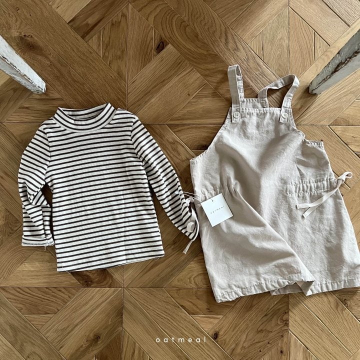 Oatmeal - Korean Children Fashion - #childofig - Roy Stripe Turtleneck Tee - 3