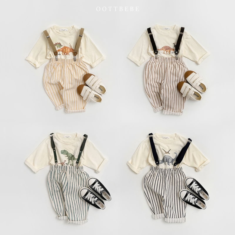 Oott Bebe - Korean Children Fashion - #childofig - Dino Top Bottom Set - 6