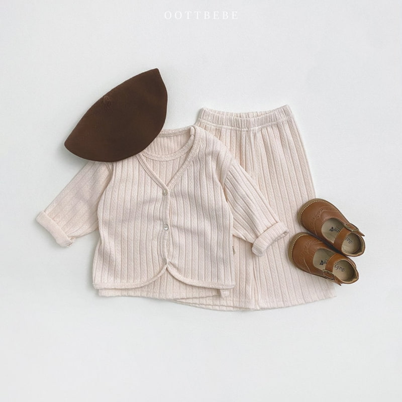 Oott Bebe - Korean Children Fashion - #designkidswear - Eyelet Knit Set - 7