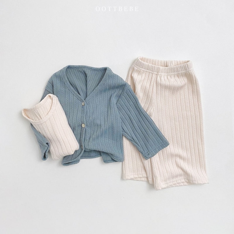Oott Bebe - Korean Children Fashion - #kidzfashiontrend - Eyelet Knit Set - 12
