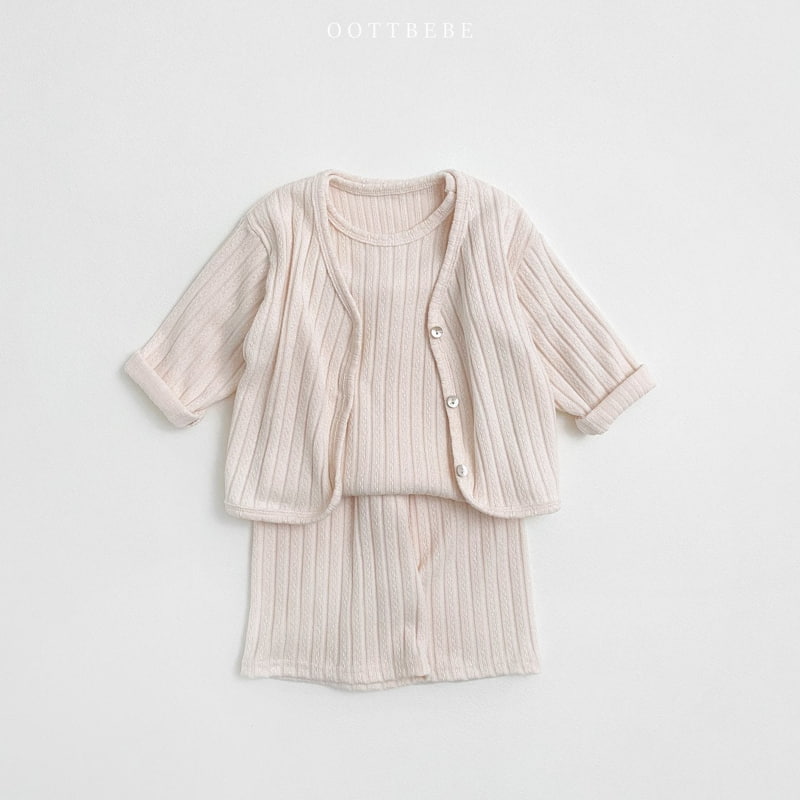 Oott Bebe - Korean Children Fashion - #prettylittlegirls - Eyelet Knit Set