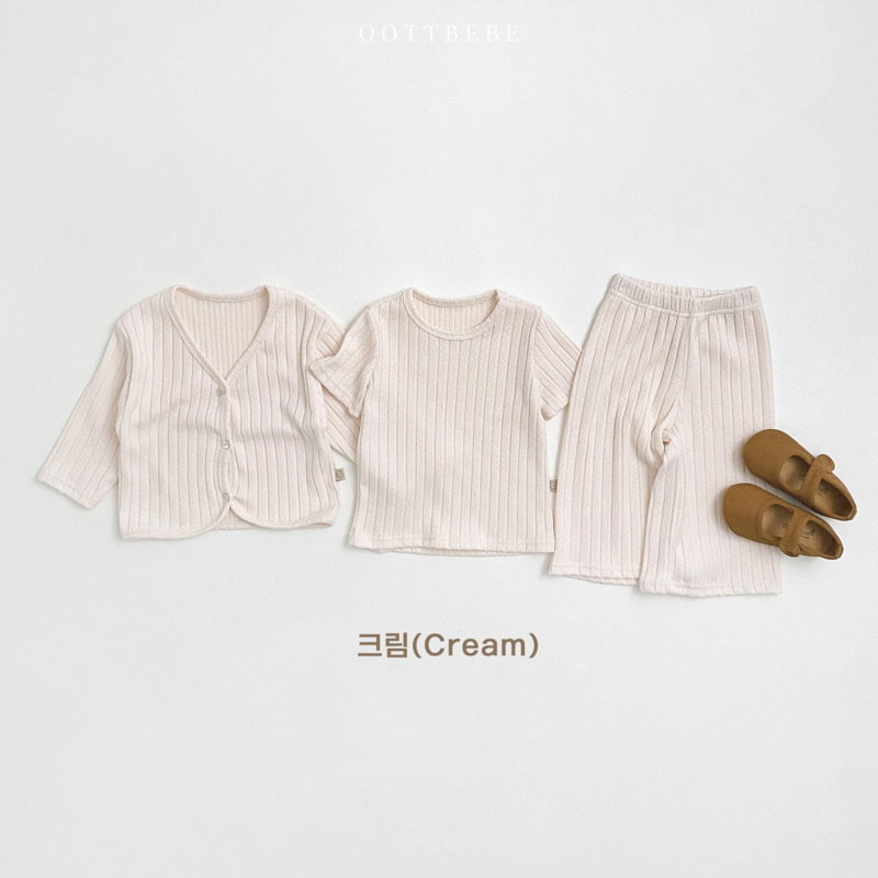 Oott Bebe - Korean Children Fashion - #toddlerclothing - Eyelet Knit Set - 3
