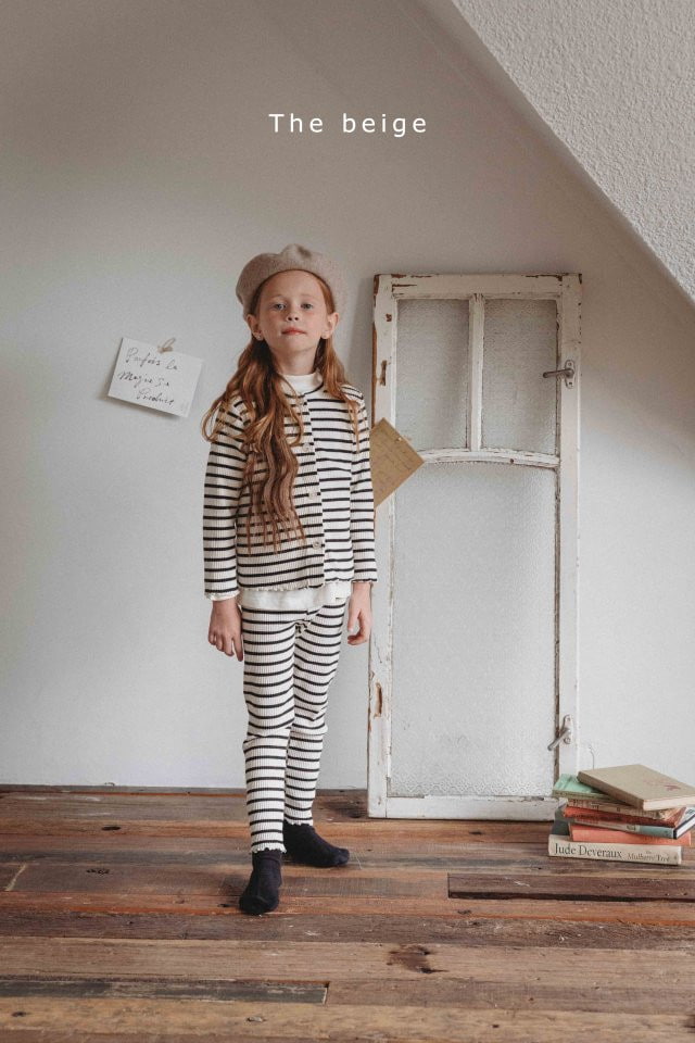 The Beige - Korean Children Fashion - #childrensboutique - Stripe Slim Cardigan - 3