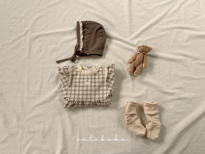 Valu Bebe - Korean Baby Fashion - #babygirlfashion - Bebe Magnon Check One-piece - 11