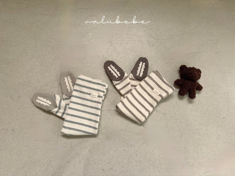 Valu Bebe - Korean Baby Fashion - #babyootd - Bebe Stripe Foot Leggings