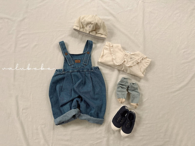 Valu Bebe - Korean Baby Fashion - #onlinebabyboutique - Pumpkin Denim Suspender Pants - 3