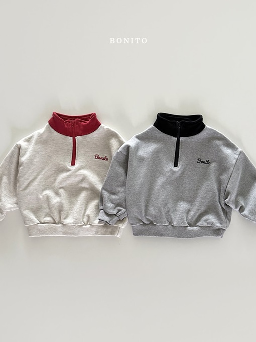 Embroidery Colored Half Zip-up