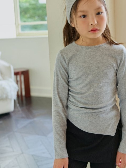 Shirring Unbalance Slim Tee