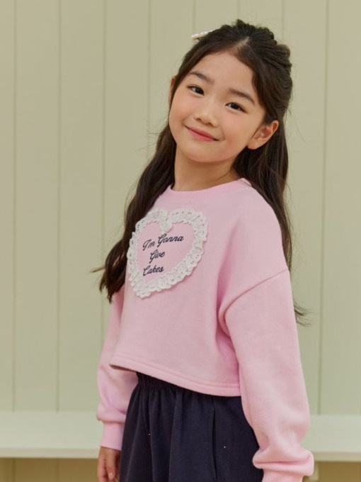 Cake Heart Crop Sweatshirts